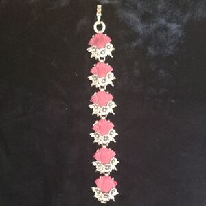 Vintage Mid-Century Floral Link Bracelet